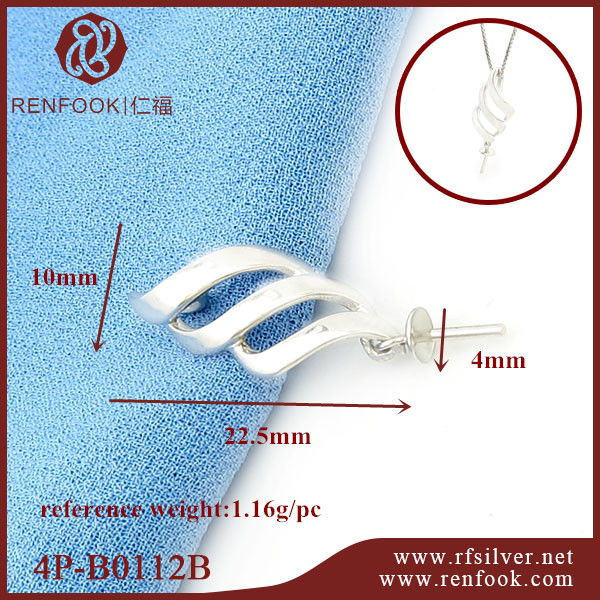 925 Sterling Silver Thread Pendant Mounting For Pearl