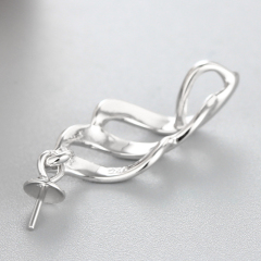 925 Sterling Silver Thread Pendant Mounting For Pearl
