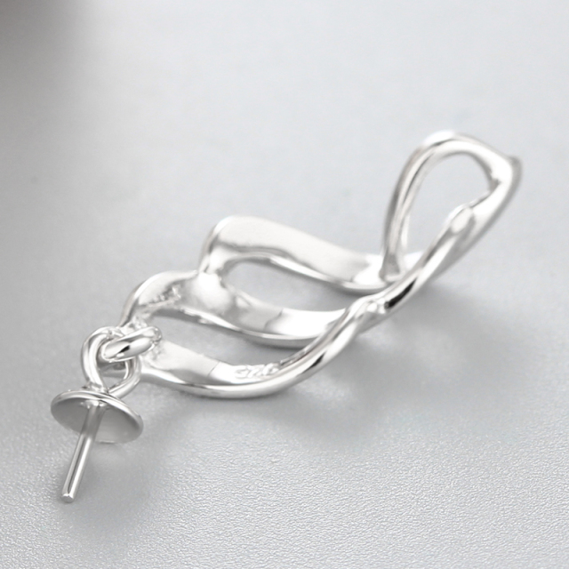925 Sterling Silver Thread Pendant Mounting For Pearl
