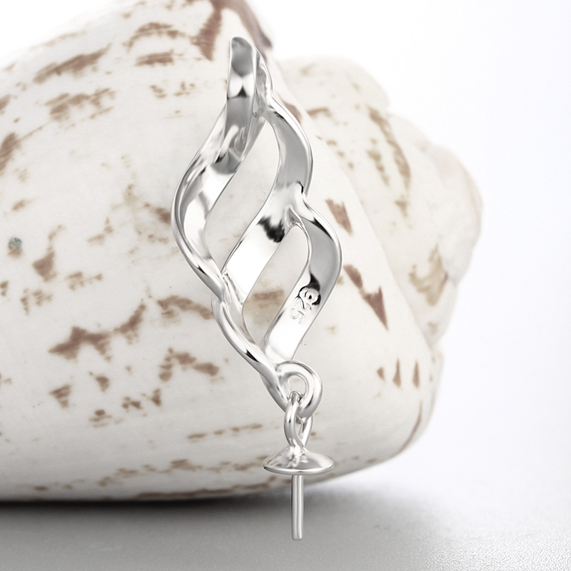 925 Sterling Silver Thread Pendant Mounting For Pearl
