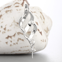 925 Sterling Silver Thread Pendant Mounting For Pearl