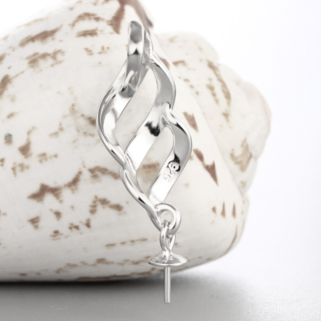 925 Sterling Silver Thread Pendant Mounting For Pearl