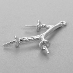 925 Sterling Silver Branches Earring Mount For Pearls