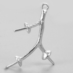 925 Sterling Silver Branches Earring Mount For Pearls