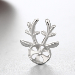 925 Sterling Silver Deer Pearl Pendant Mounting