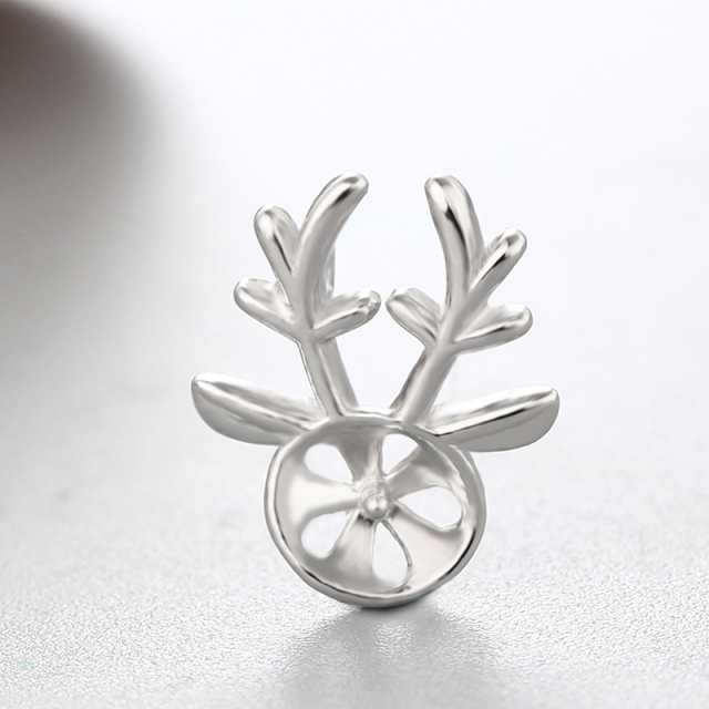 925 Sterling Silver Deer Pearl Pendant Mounting