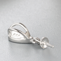 925 Sterling Silver Simple Waterdrop Pendant For Pearl