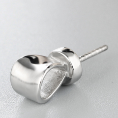 925 Sterling Silver Simple Pendant With Pearl Cup