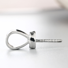 925 Sterling Silver Simple Pendant With Pearl Cup