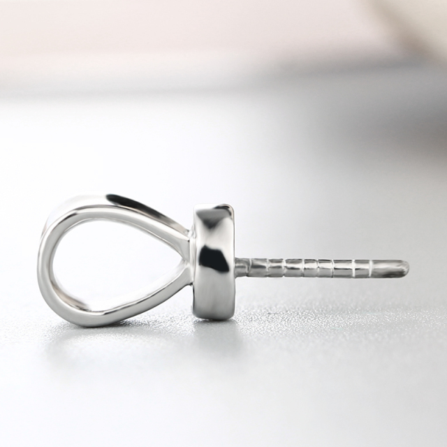 925 Sterling Silver Simple Pendant With Pearl Cup