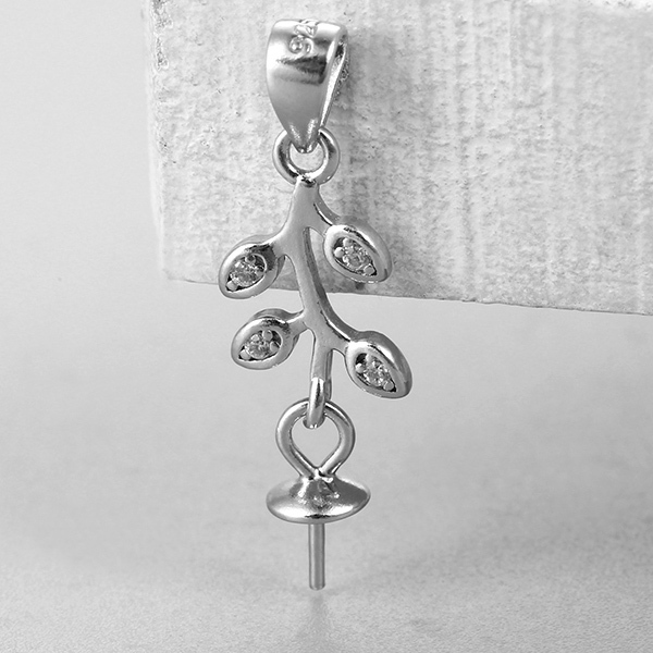925 Sterling Silver Leaf Pearl Pendnat Mountings
