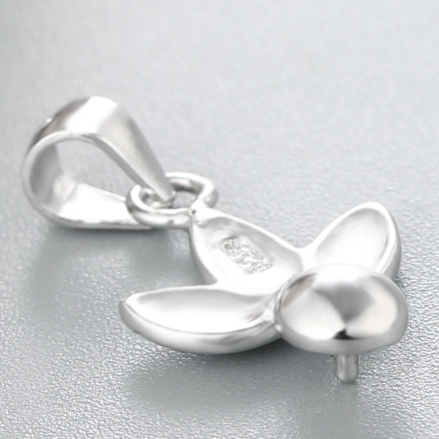 925 Sterling Silver Three Leaves Pendant For Pearl