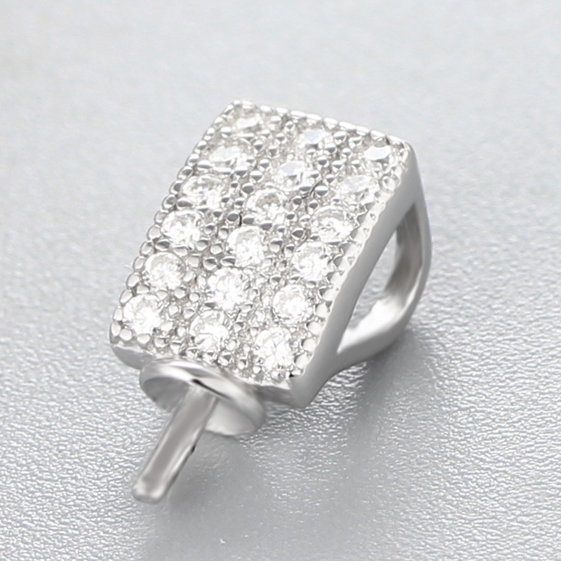 925 Sterling Silver Cubic Zirconia Stone Pendant For Pearl