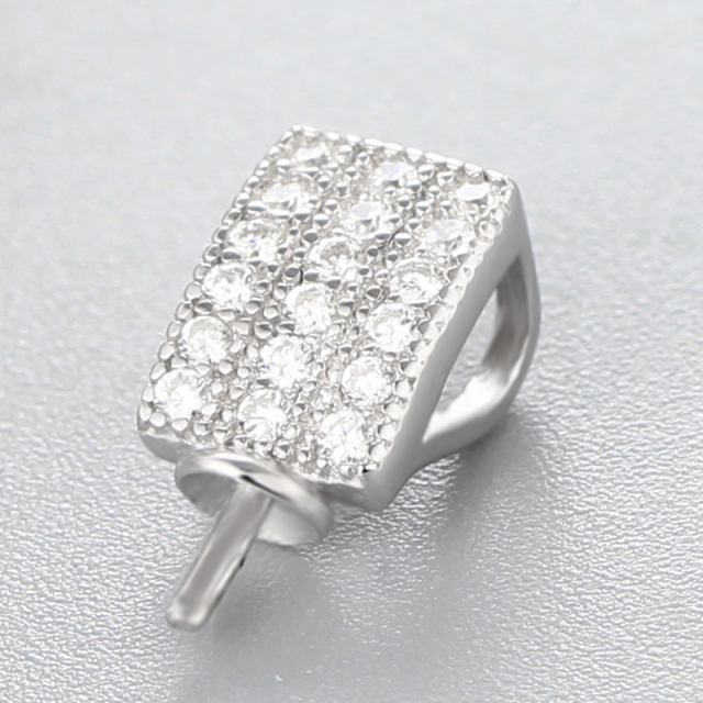 925 Sterling Silver Cubic Zirconia Stone Pendant For Pearl