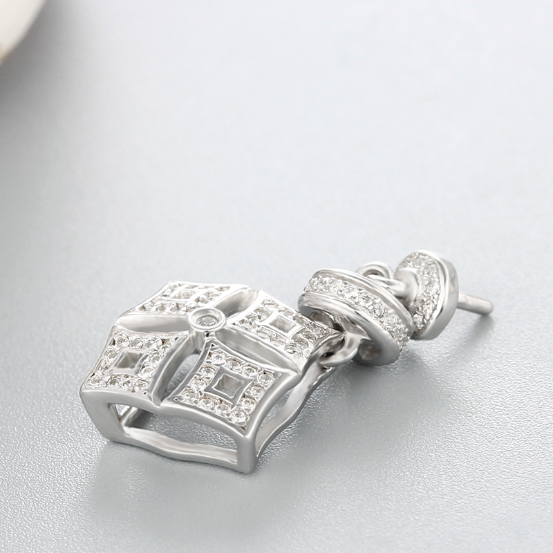 925 Sterling Silver CZ Stone Diamond Shaped Pendant For Pearl
