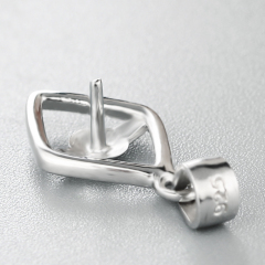 925 Sterling Silver Simple Diamond Shaped Pendant For Pearl