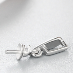 925 Sterling Silver CZ Stone Simple Waterdrop Pendant For Pearl