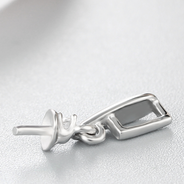 925 Sterling Silver CZ Stone Simple Waterdrop Pendant For Pearl