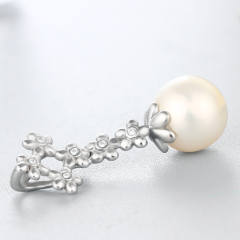 925 Sterling Silver Flowers Branch Pearl Pendant Mounting