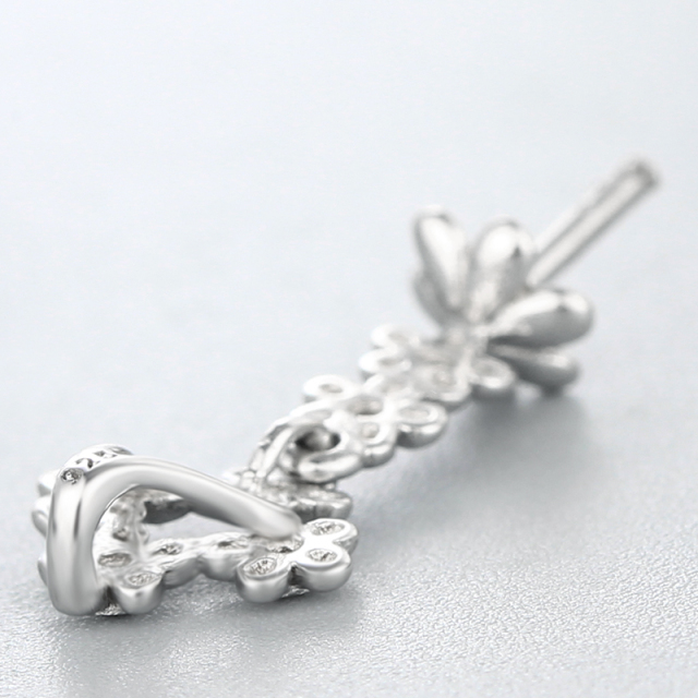 925 Sterling Silver Flowers Branch Pearl Pendant Mounting