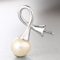 925 Sterling Silver Pendant For Double Pearls