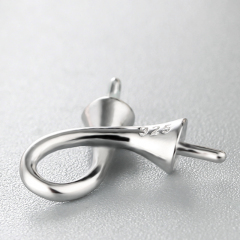 925 Sterling Silver Pendant For Double Pearls