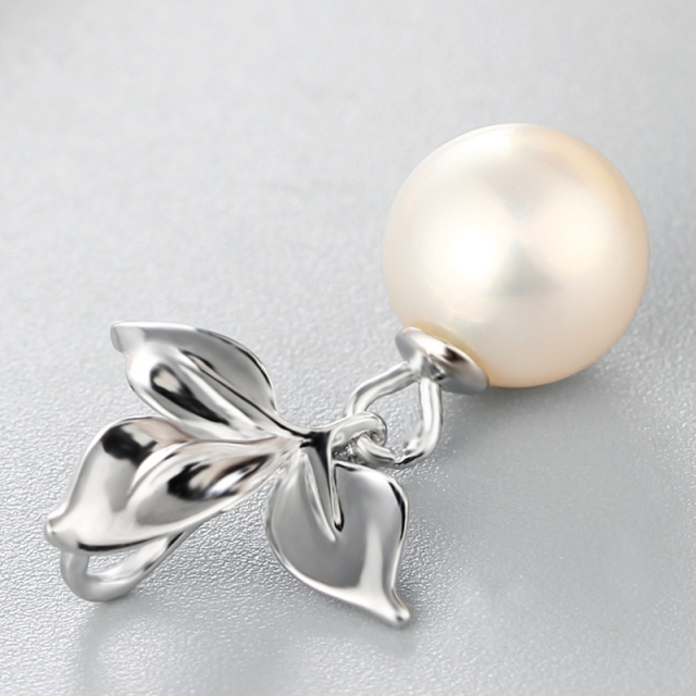 925 Sterling Silver Three Leaves Pearl Pendant Mounting
