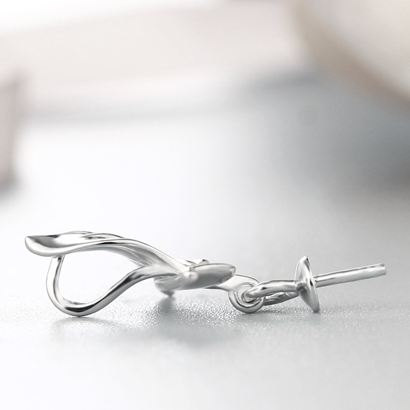 925 Sterling Silver Three Leaves Pearl Pendant Mounting