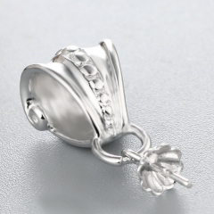 925 Sterling Silver Fancy Pendant Pearl Caps
