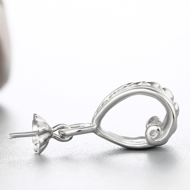 925 Sterling Silver Fancy Pendant Pearl Caps