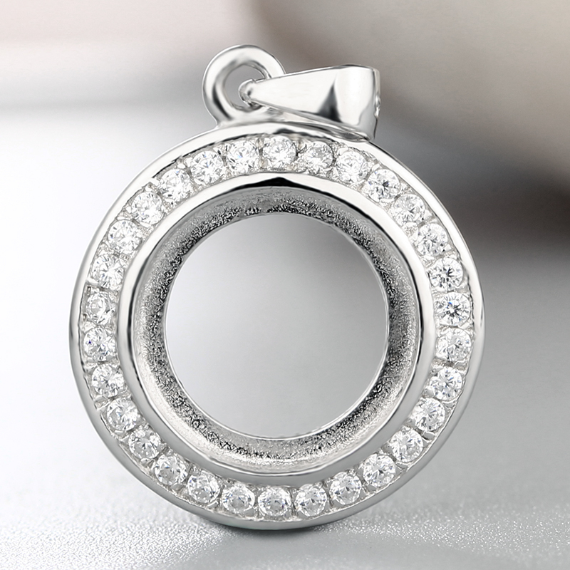 925 Sterling Silver CZ Stone Big Round Bezel For Gemstone