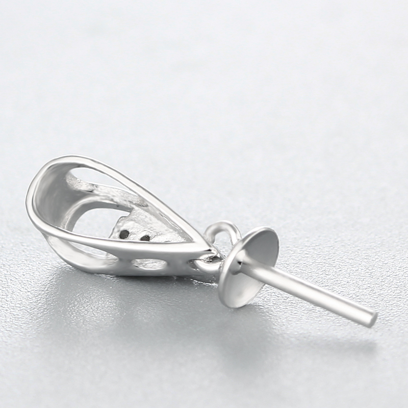 925 Sterling Silver CZ Pave Pendant For Pearl