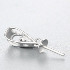 925 Sterling Silver CZ Pave Pendant For Pearl