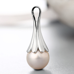 925 Sterling Silver Flower Pendant For Pearl