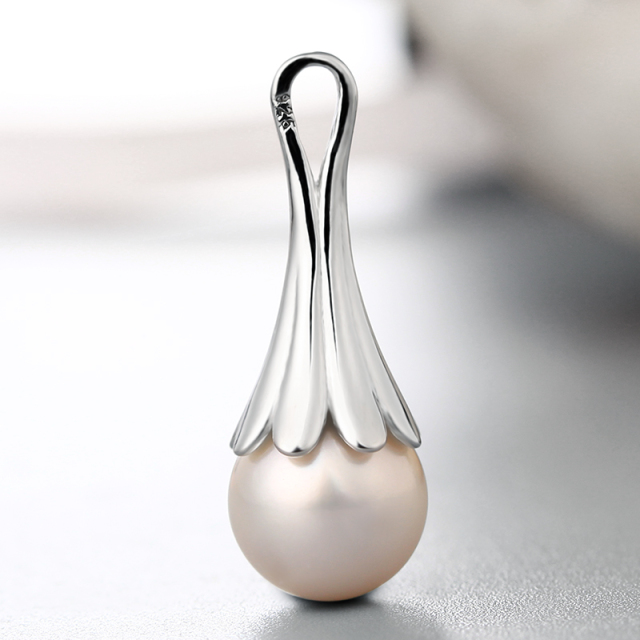 925 Sterling Silver Flower Pendant For Pearl