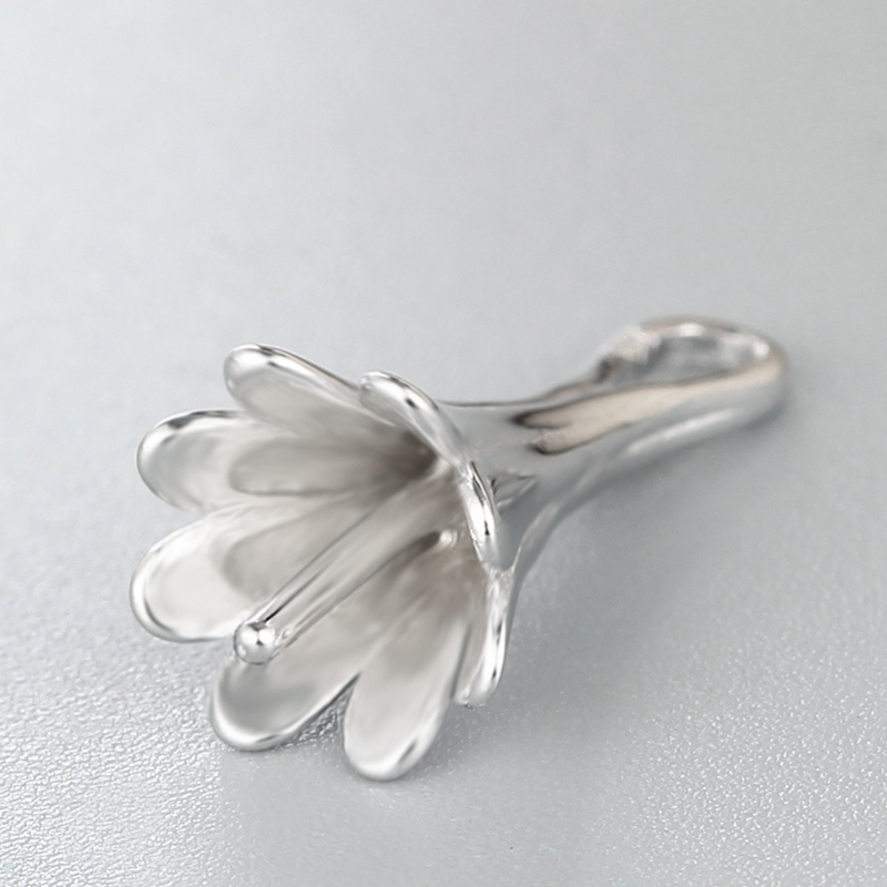 925 Sterling Silver Flower Pendant For Pearl