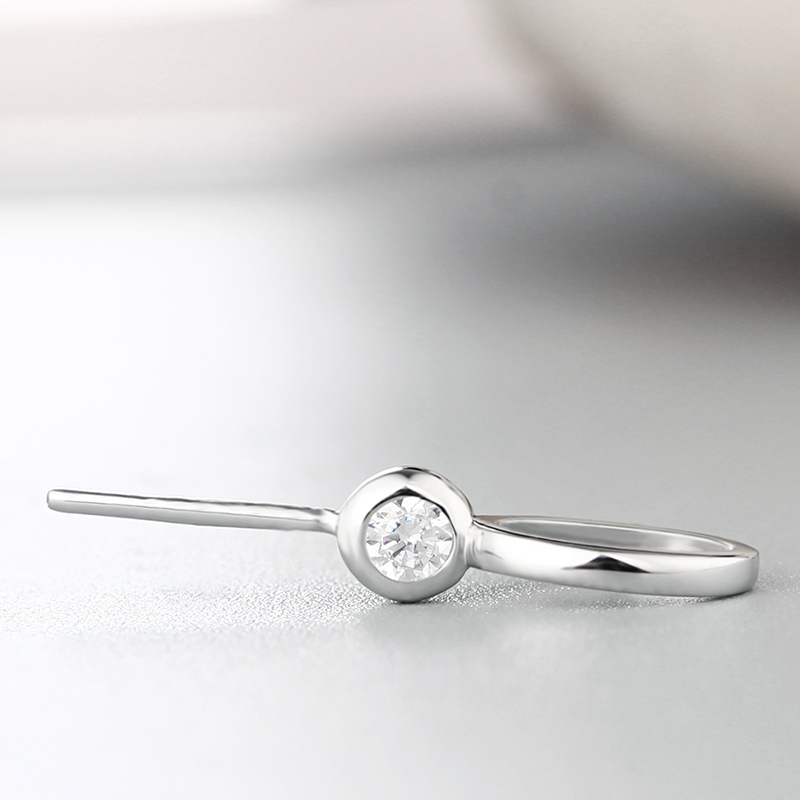 925 Sterling Silver Single CZ Stone Ring Pendant For Pearl
