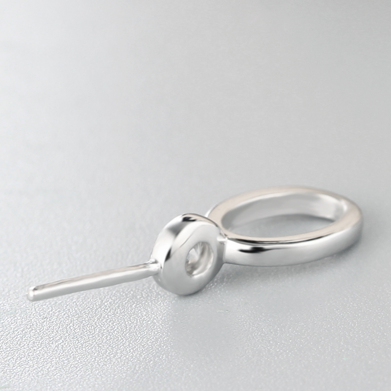 925 Sterling Silver Single CZ Stone Ring Pendant For Pearl