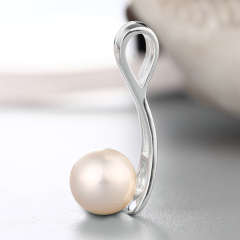 925 Sterling Silver Simple Number 9 Pendant For Pearl