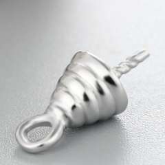 925 Sterling Silver Whirling Horn Pendant With Pearl Cups