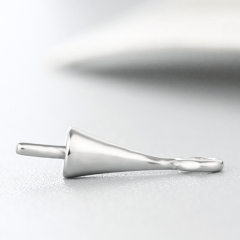 925 Sterling Silver Simple Little Cone Pendant For Pearl
