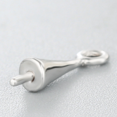 925 Sterling Silver Simple Little Cone Pendant For Pearl