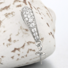 925 Sterling Silver Cubic Zirconia Pendant For Pearl