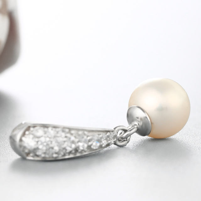 925 Sterling Silver Cubic Zirconia Pendant For Pearl