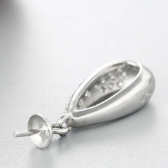 925 Sterling Silver Cubic Zirconia Pendant For Pearl