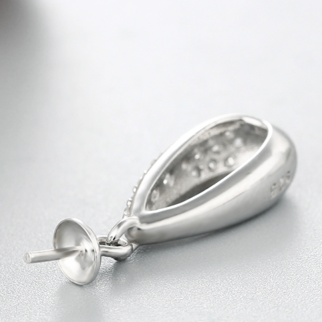 925 Sterling Silver Cubic Zirconia Pendant For Pearl