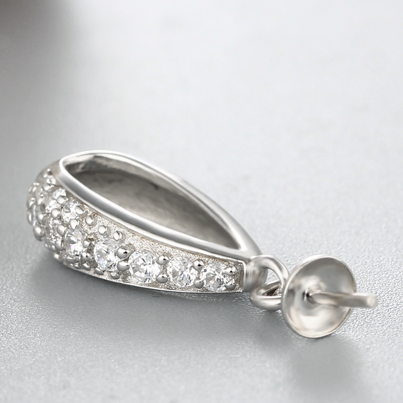 925 Sterling Silver Cubic Zirconia Pendant For Pearl