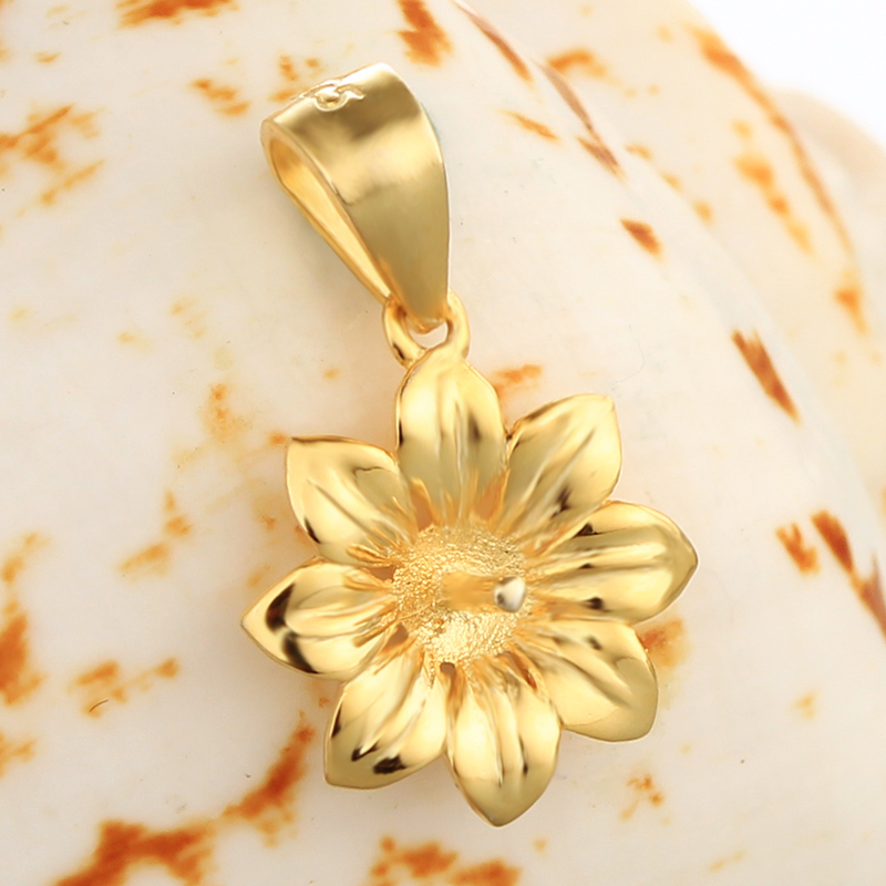 925 Sterling Silver Flower Pearl Pendant Jewelry Mounting