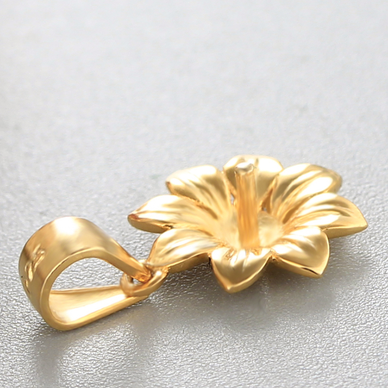 925 Sterling Silver Flower Pearl Pendant Jewelry Mounting