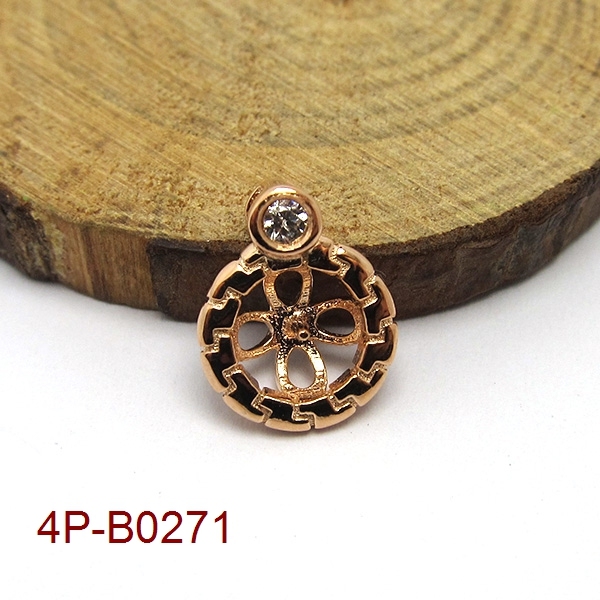 925 Sterling Silver Single Cubic Zirconia Pendant For Pearl